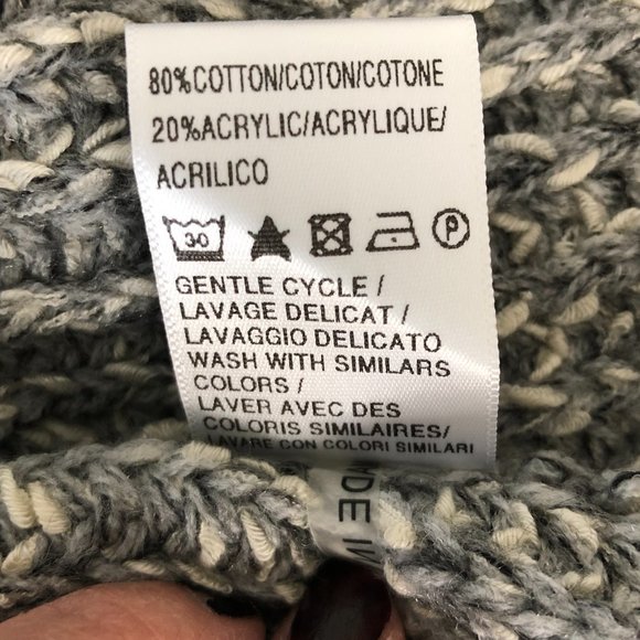 Cozy Grey/Cream Knit Poncho - Picture 6 of 6